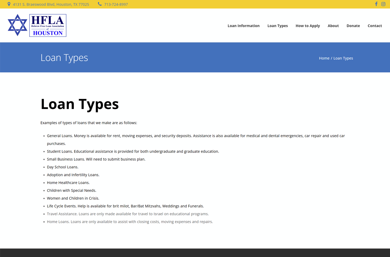 Hebrew Free Loan Association of Houston screenshot 2